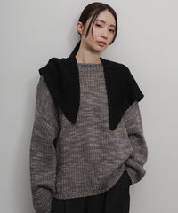 【Et】Slub Yarn Triangle Stole