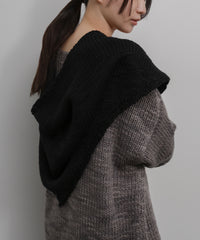 【Et】Slub Yarn Triangle Stole