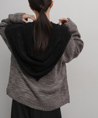 【Et】Slub Yarn Triangle Stole