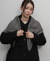 【Et】Slub Yarn Triangle Stole