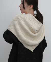 【Et】Slub Yarn Triangle Stole