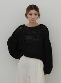 モヘアローゲージニット