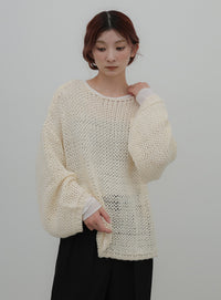 モヘアローゲージニット