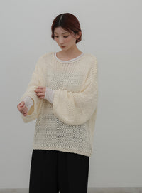 モヘアローゲージニット