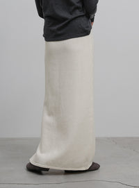 【セットアップ対応】Iラインロングニットスカート