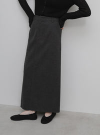 ウールライクIラインスカート