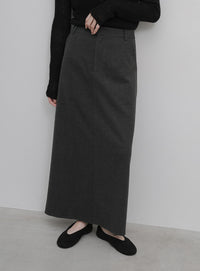 ウールライクIラインスカート