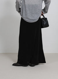 【サイズ展開あり】シャイニーストレッチナローロングスカート