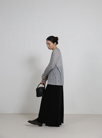 【サイズ展開あり】シャイニーストレッチナローロングスカート