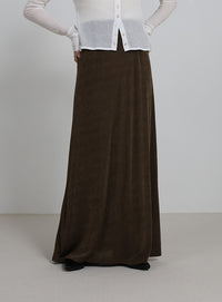 【サイズ展開あり】シャイニーストレッチナローロングスカート