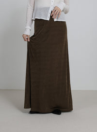 【サイズ展開あり】シャイニーストレッチナローロングスカート