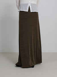 【サイズ展開あり】シャイニーストレッチナローロングスカート