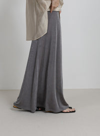 【サイズ展開あり】シャイニーストレッチナローロングスカート