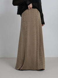 【サイズ展開あり】シャイニーストレッチナローロングスカート