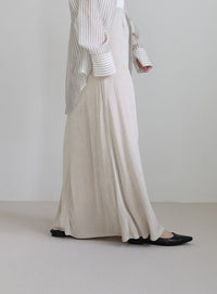 【サイズ展開あり】シャイニーストレッチナローロングスカート