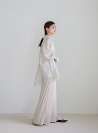 【サイズ展開あり】シャイニーストレッチナローロングスカート