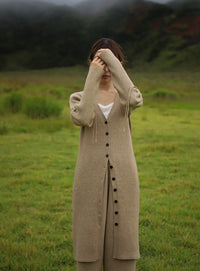 2WAYスリーブリブロングカーディガン【SALE】