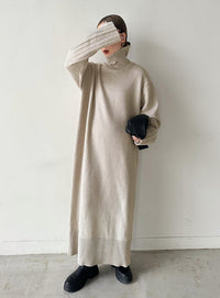 フィンガータートルニットロングワンピース【by SON】