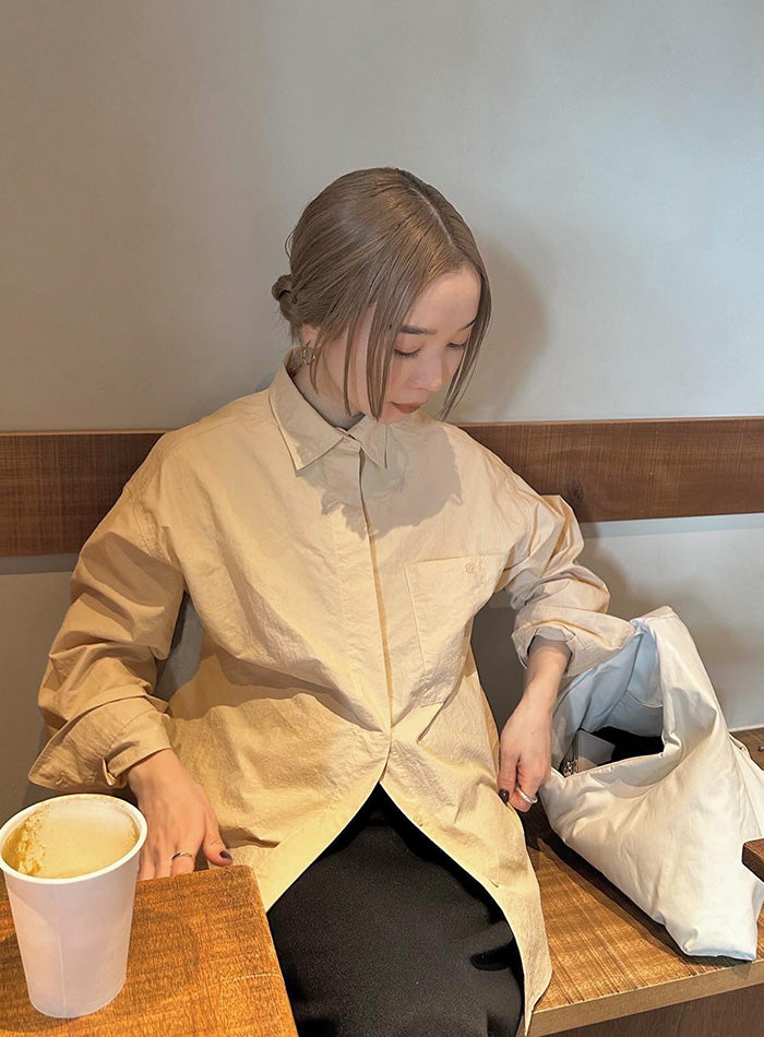 モガ　MOGA 麻　ビッグシャツ　オーバーサイズ　半袖　カーキ　ベージュ　2 MOGA / モガ （レディース） トップス | ファッション通販