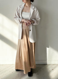 サテンナローロングスカート【by SON】