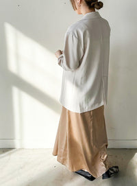 サテンナローロングスカート【by SON】