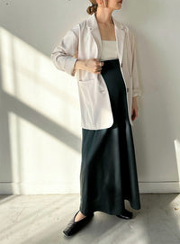 サテンナローロングスカート【by SON】