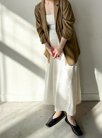 サテンナローロングスカート【by SON】