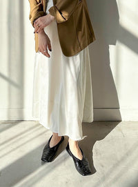 サテンナローロングスカート【by SON】