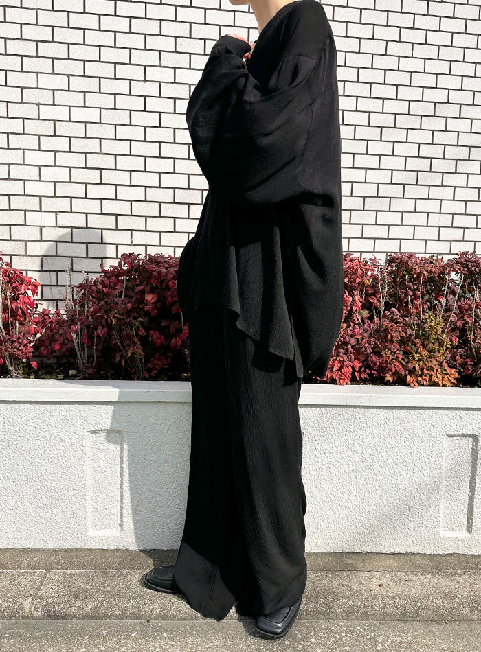 キーネックボリュームスリーブオーバーブラウス【by SON】【SALE