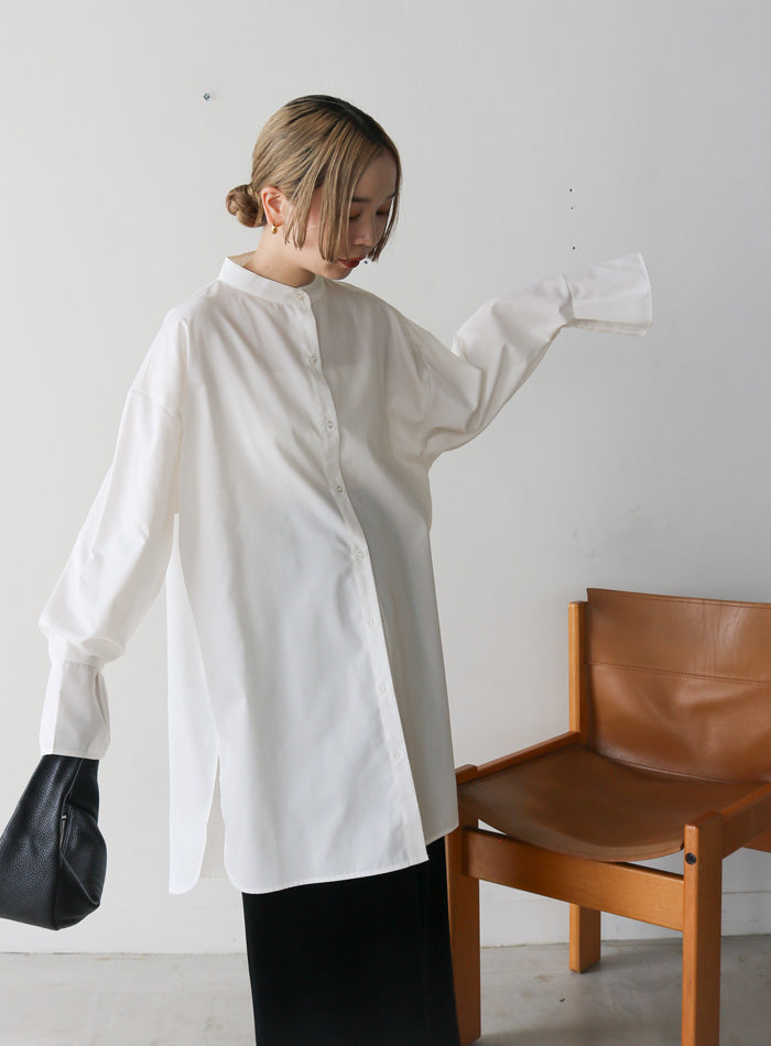 バンドカラータックスリーブロングシャツ【by SON】 – SELECT MOCA