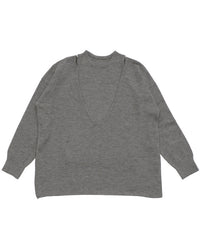 レイヤードディープVネックルーズニットセット【by SON】