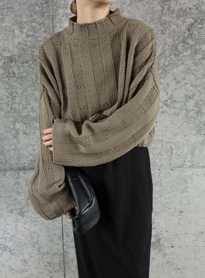 リンクスストライプクロップドニット【by SON】 – SELECT MOCA