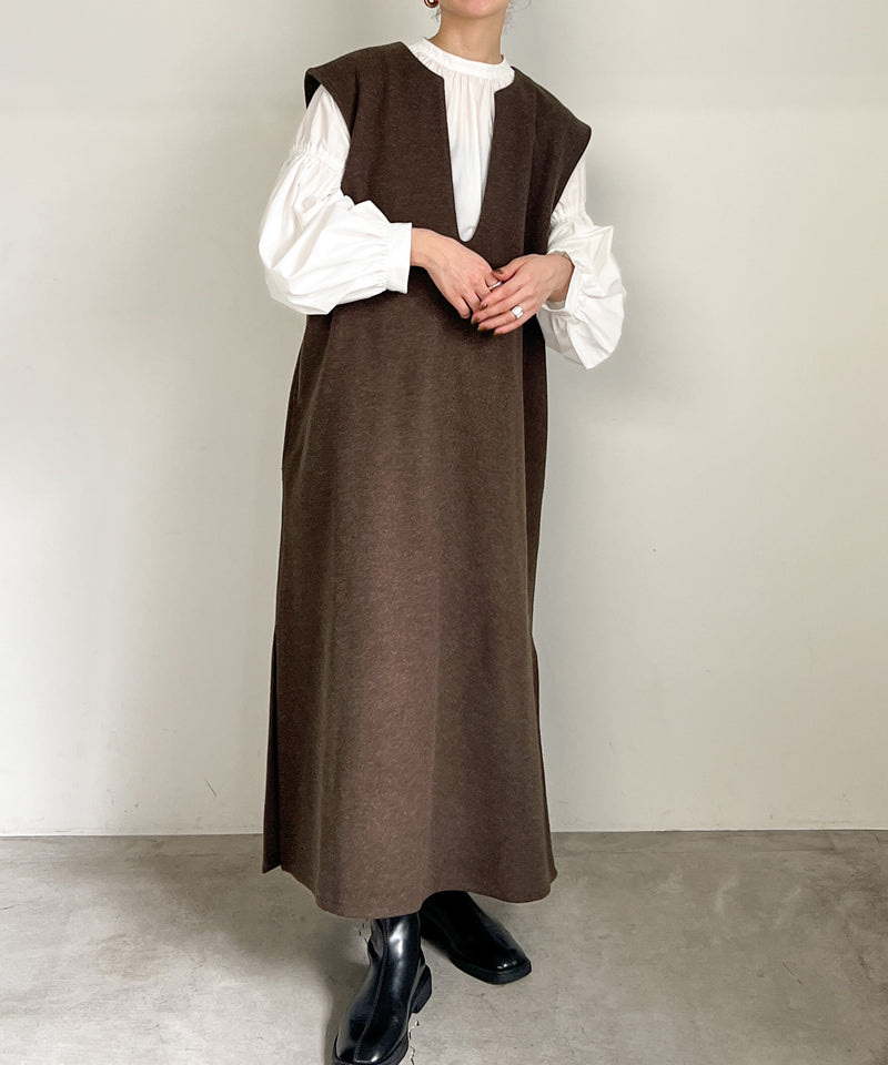 キーネックロングベストワンピース【by SON】 – SELECT MOCA