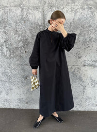 ラタンスリーブコットンロングワンピース【by SON】【SALE】