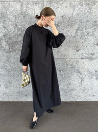 ラタンスリーブコットンロングワンピース【by SON】【SALE】