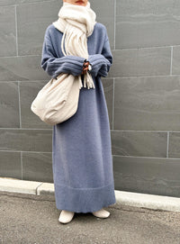 フィンガータートルニットロングワンピース【by SON】