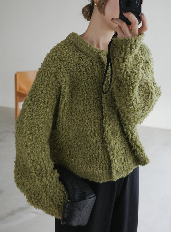 ループヤーンニットショートカーディガン【by SON】