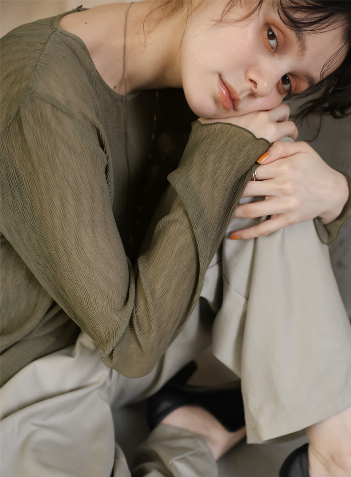 ランダムプリーツシアートップス – SELECT MOCA