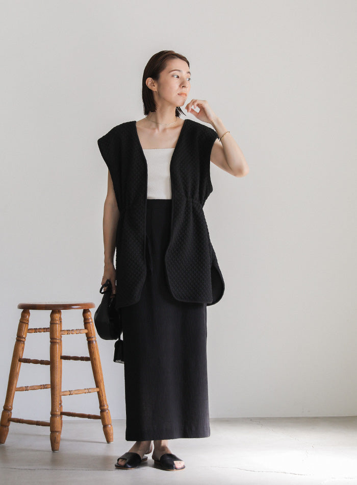 カットキルティングドロストベスト【SALE】