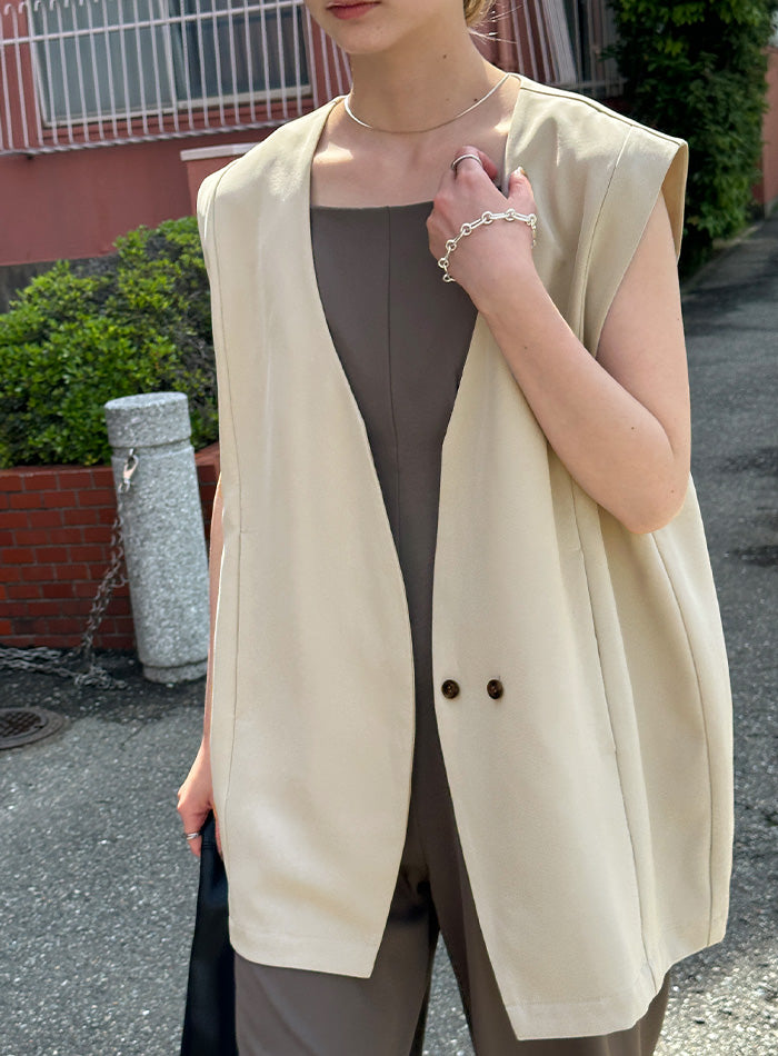 ノーカラーコクーンシルエットベスト【SALE】 – SELECT MOCA