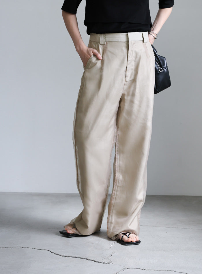 シースルーレイヤードパンツ【SALE】
