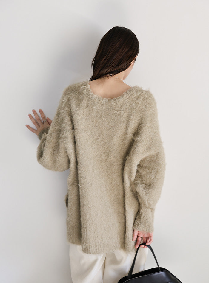 モヘアタッチ2WAYオーバーニット