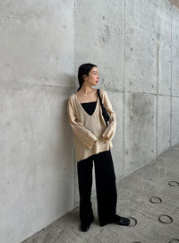 【サイズ展開あり】ディープVネックルーズニット【by SON】【SALE】