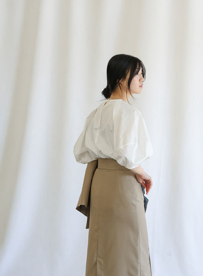 専用　値引きdivkaスカート 洗濯機で洗える】落ち感サテンギャザースカート(ロング・マキシ