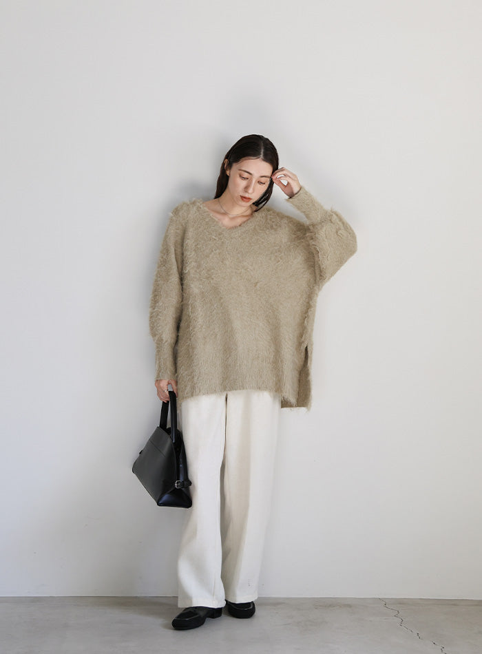 モヘアタッチ2WAYオーバーニット