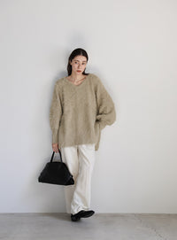 モヘアタッチ2WAYオーバーニット