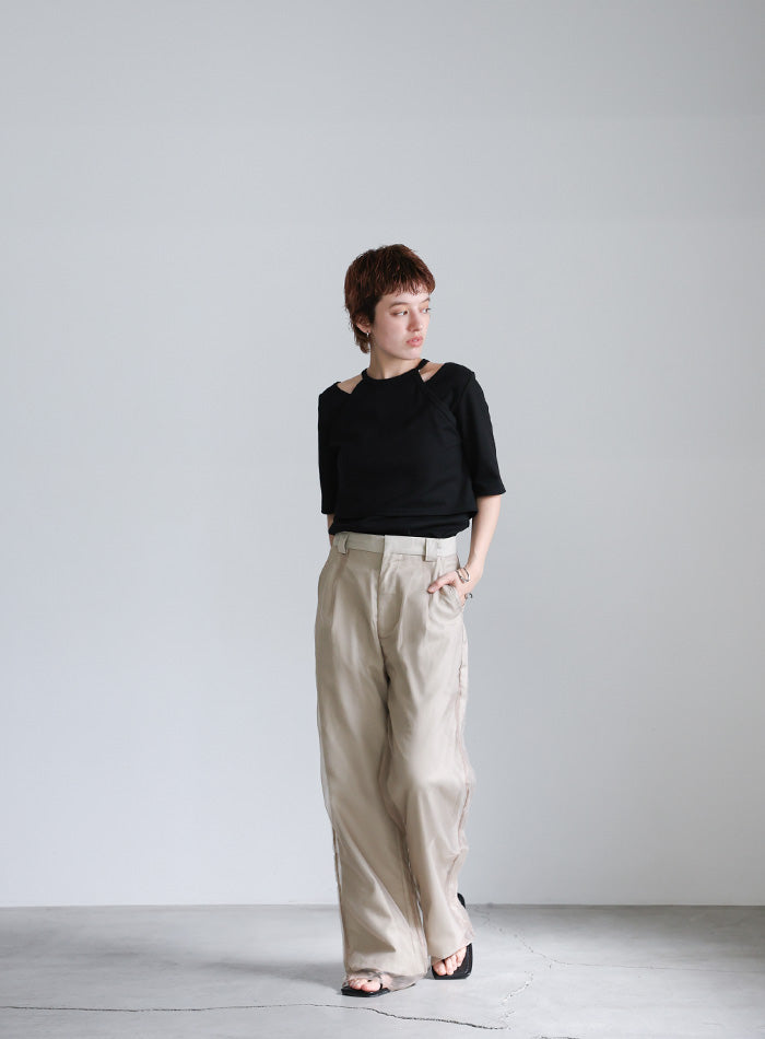 シースルーレイヤードパンツ【SALE】