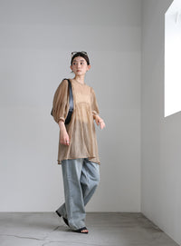 ボリュームスリーブシアーチュニック【SALE】