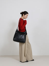 フェイクレザービッグホーボーバッグ