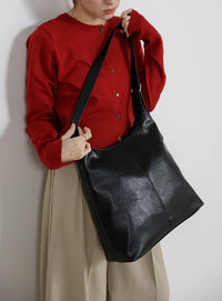 フェイクレザービッグホーボーバッグ